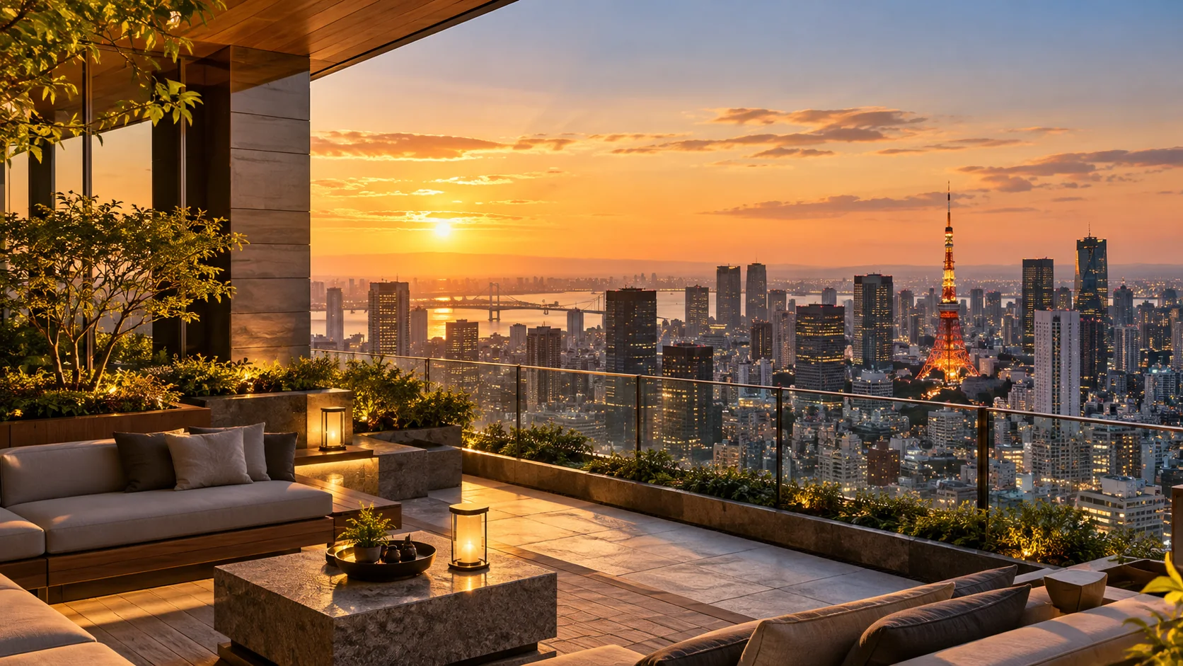 Illustrative outdoor view of the Tokyo skyline