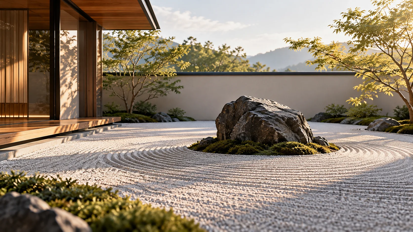 Illustrative Japanese zen garden